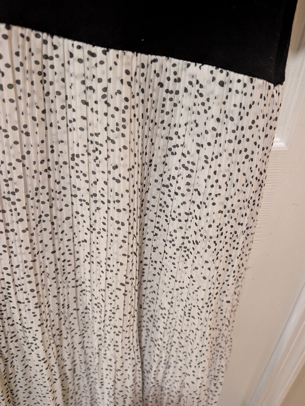 WD.NY Black & White Chiffon Dress Size XL - Picture 4 of 9